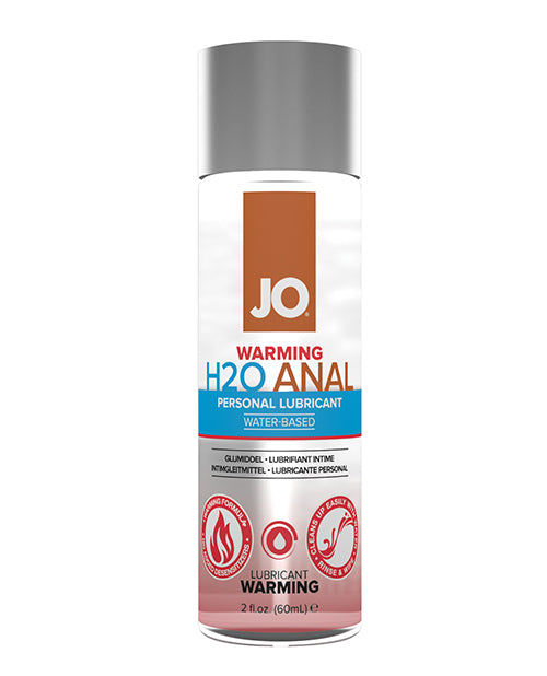 JO Warming H2O Anal personal lubricant bottle on a white background