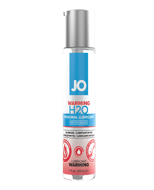 JO Warming H2O personal lubricant bottle on a white background