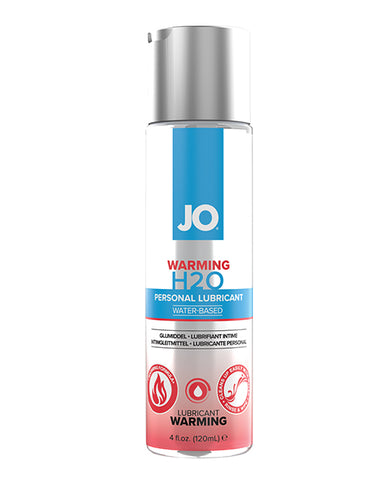 JO warming H2O personal lubricant bottle on a white background