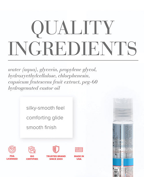 Product packaging with quality ingredients list and branding elements on a white background