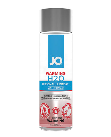 JO Warming H2O personal lubricant bottle on a white background