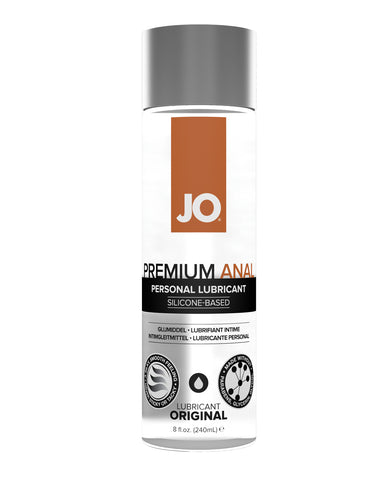JO Premium Anal personal lubricant bottle on a white background