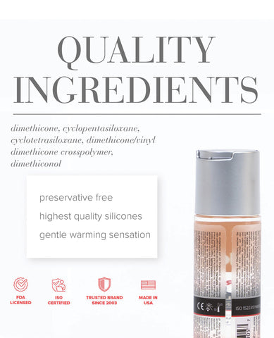 Product packaging with text about quality ingredients and product features on a white background
