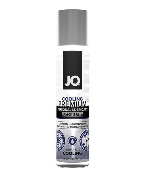 JO cooling premium personal lubricant bottle on a white background