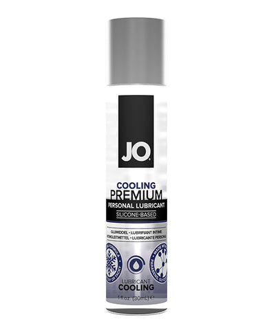 JO cooling premium personal lubricant bottle on a white background