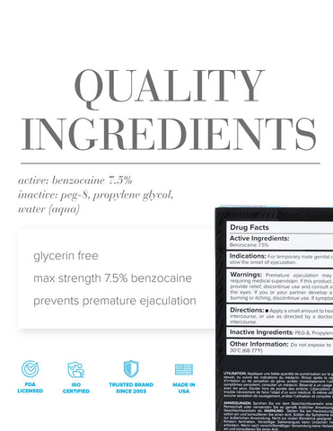 Ingredients list of JO Prolonger Spray