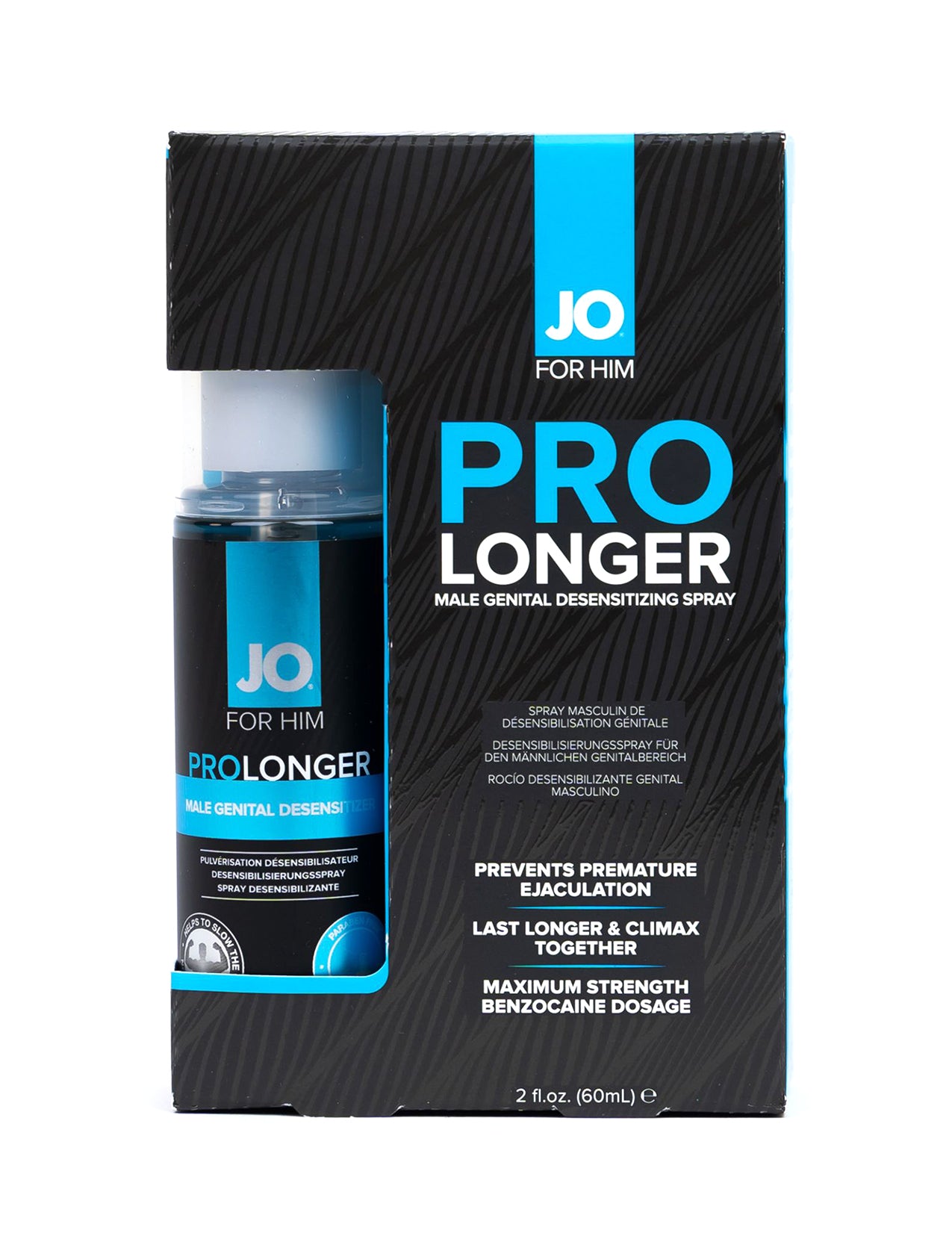 JO Pro Longer male genital desensitizing spray packaging on a white background