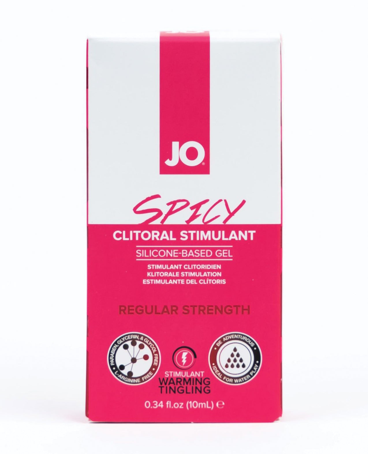 JO Spicy Clitoral Stimulant packaging on a white background