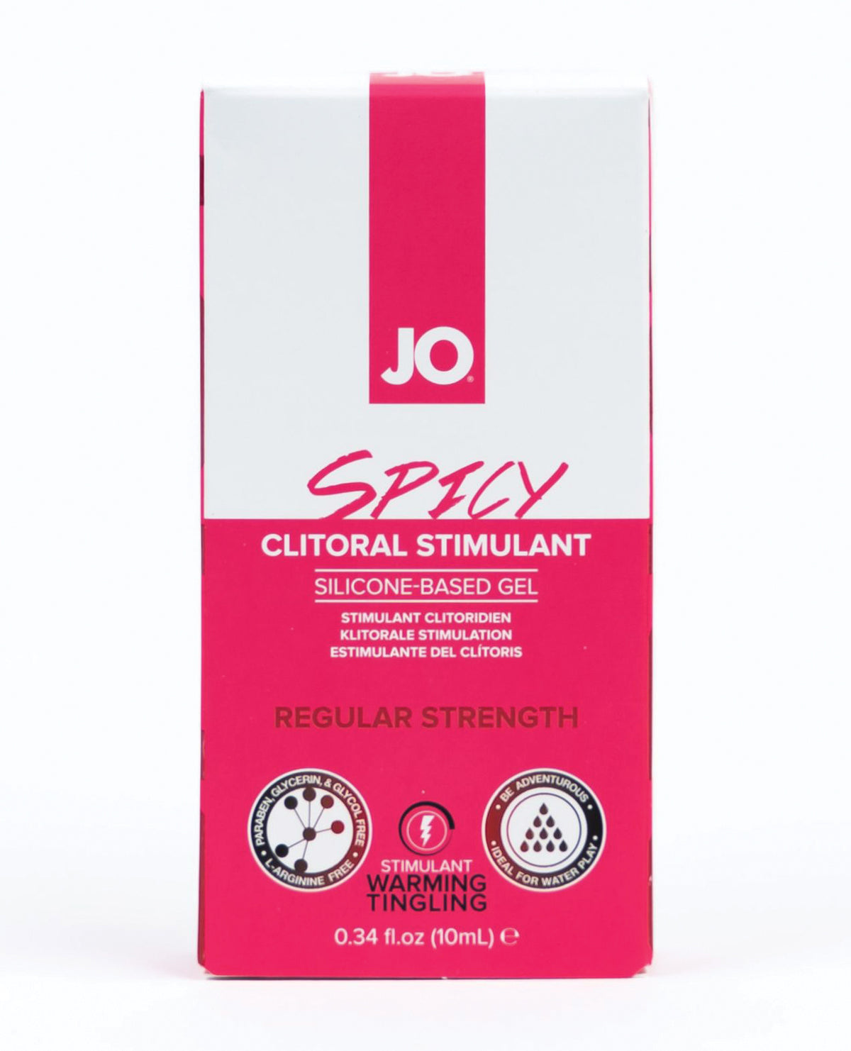 JO Spicy Clitoral Stimulant packaging on a white background