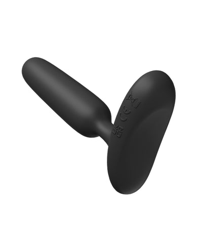 A matte black silicone plug with a flared base and a smooth tapered shaft, shown on a plain white background.