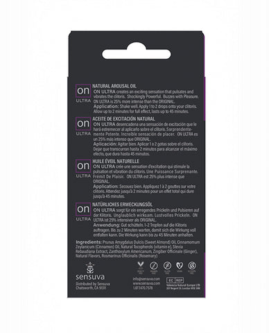Back label of a product packaging with text and branding on a white background