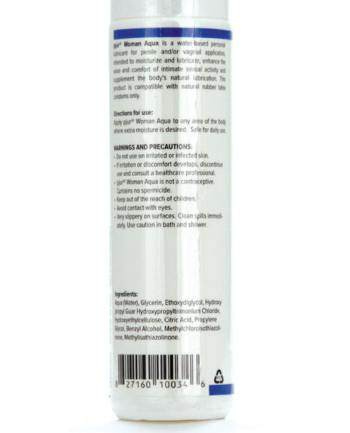 Back label of a product container with text and a barcode on a white background