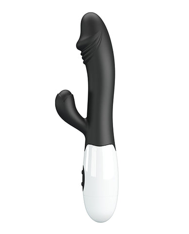 Portable rabbit vibrator with multiple vibration modes in black