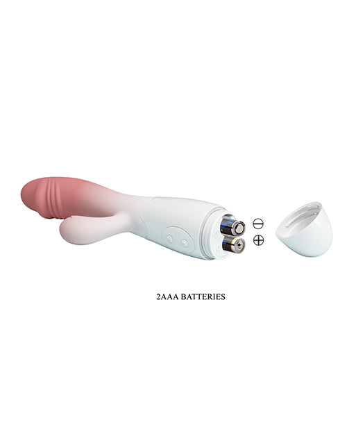 Portable rabbit vibrator with multiple vibration modes pink ombre with batteries