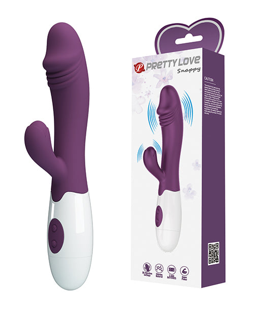 Dual stimulation vibrator with flexible bunny ears with box
