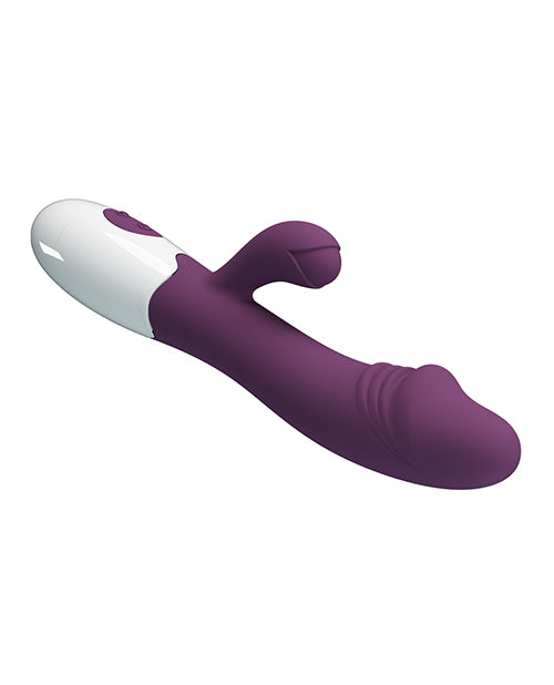 Dual stimulation vibrator with flexible bunny ears purple