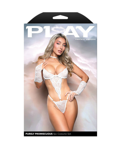 Lingerie packaging featuring a model wearing an angel costume.