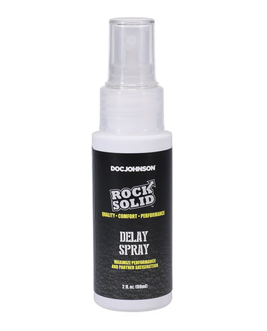 Doc Johnson Rock Solid Delay Spray bottle on a white background