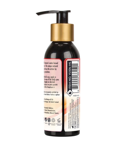 The back of a bottle of Sensuva Heat Wave.