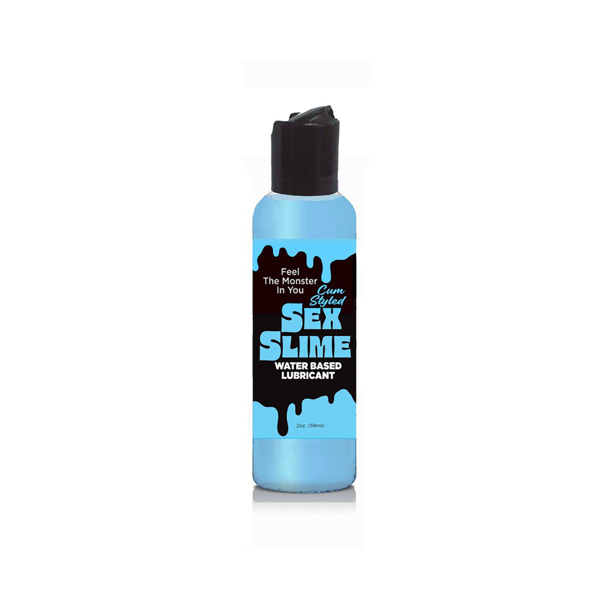 Sex Slime water-based lubricant bottle on a white background