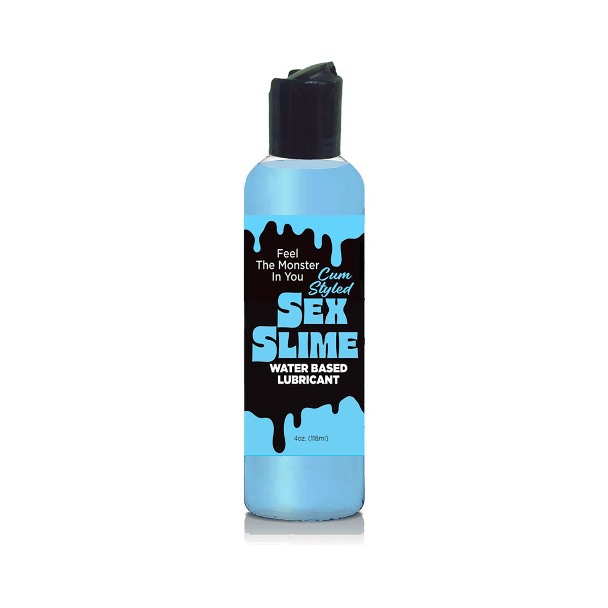 Sex Slime water-based lubricant bottle on a white background
