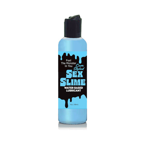 Sex Slime water-based lubricant bottle on a white background