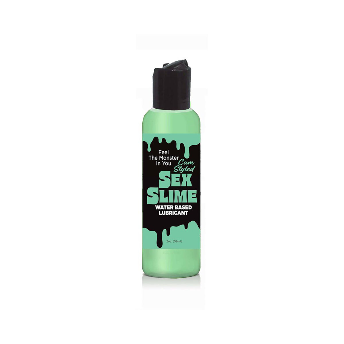 Sex Slime water-based lubricant bottle on a white background