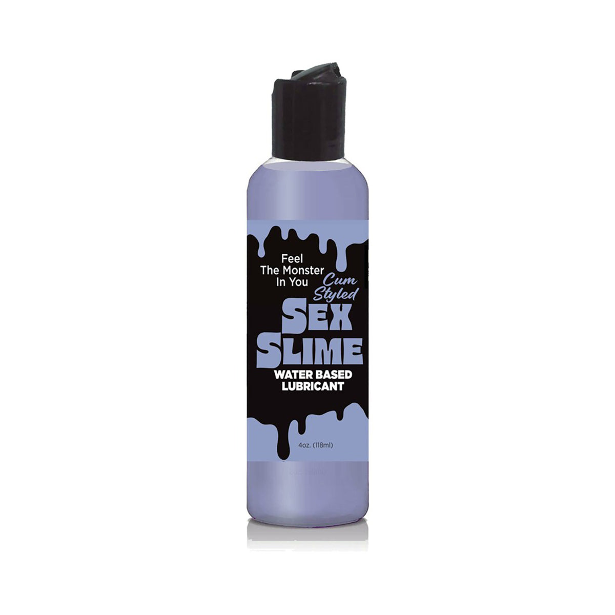Sex Slime water-based lubricant bottle on a white background