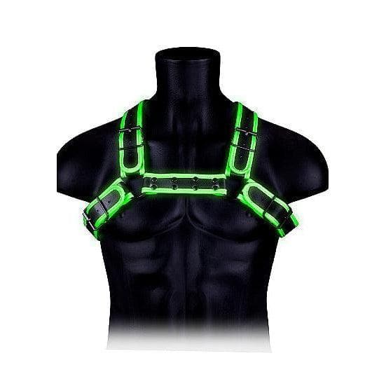 Shots Ouch Chest Bulldog Harness - Glow In The Dark