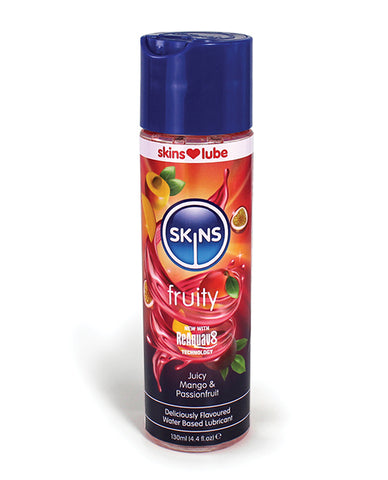 Skins fruity lubricant bottle on a white background
