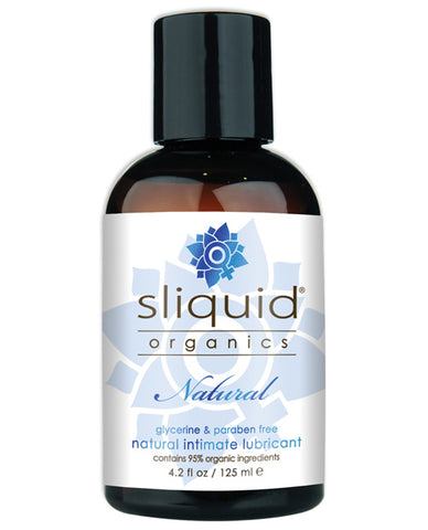 Sliquid Organics natural intimate lubricant bottle on a white background