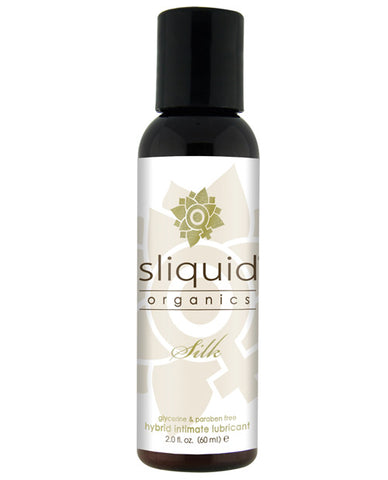 Sliquid Organics Silk lubricant bottle on a white background
