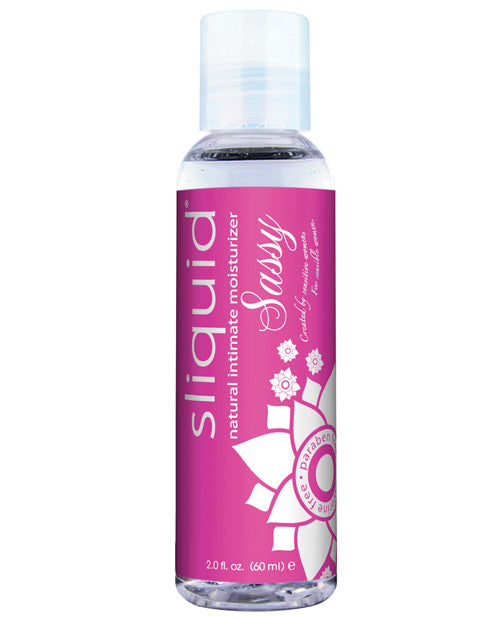 Sliquid Sassy natural intimate moisturizer bottle on a white background