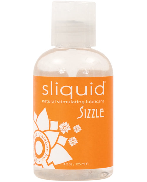 Sliquid Sizzle lubricant bottle on a white background