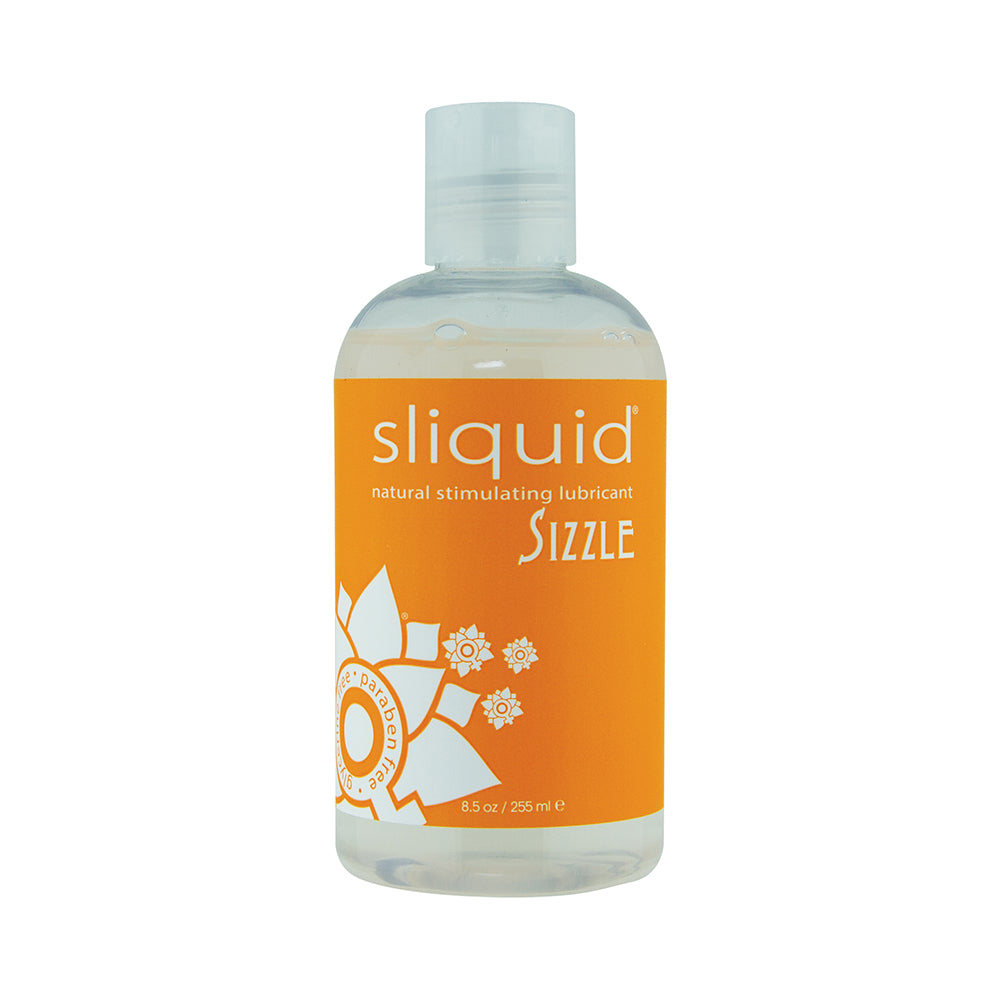 Sliquid Sizzle lubricant bottle on a white background