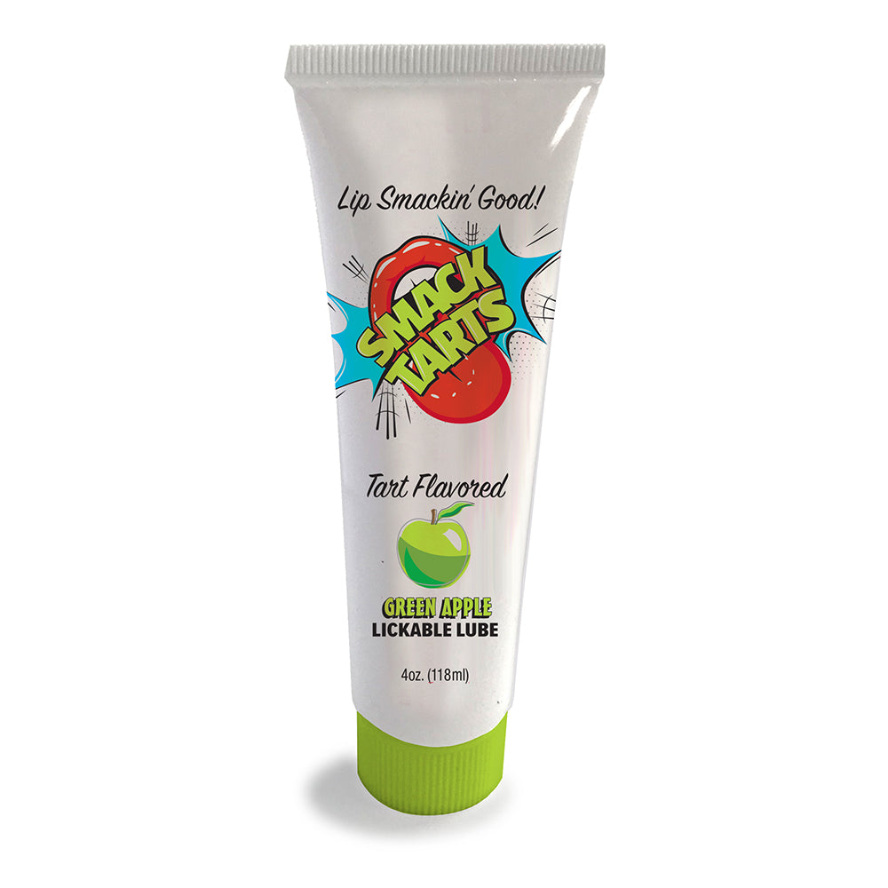Tube of Smack Tarts Green Apple Lickable Lube on a white background