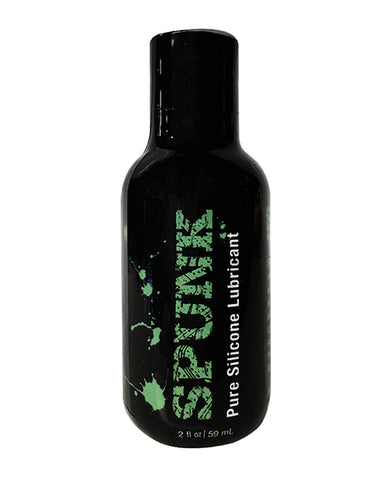 Black bottle of Spektra Pure Silicone Lubricant with green text on a white background