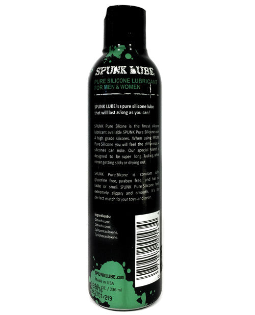 Spunk Lube bottle with black and green design on a white background