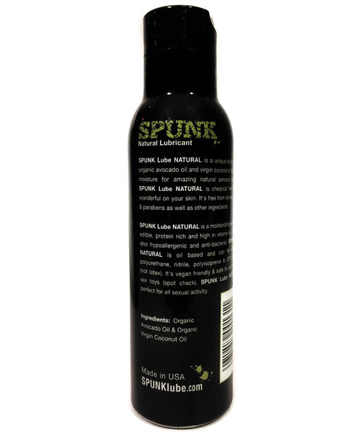 Black lubricant bottle with yellow text on a white background