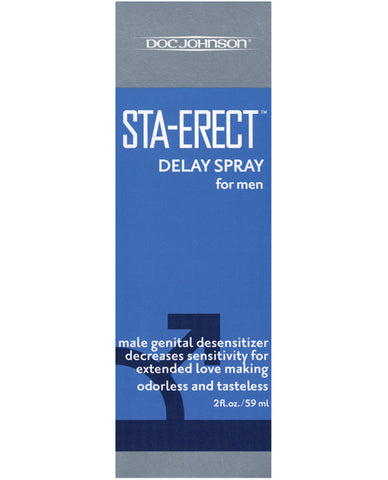 Doc Johnson Sta-Erect Delay Spray packaging on a white background