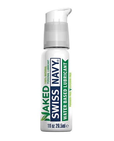 Swiss Navy Naked water-based lubricant bottle on a white background