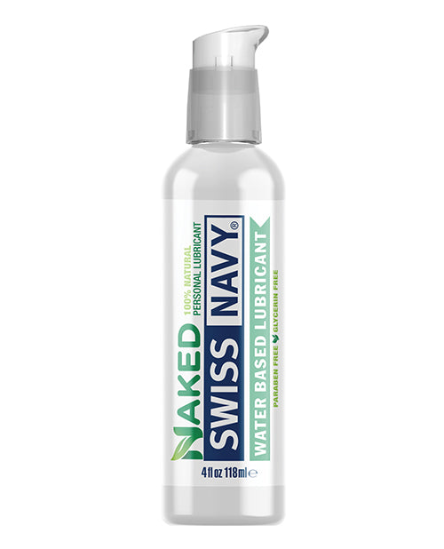 Swiss Navy Naked water-based lubricant bottle on a white background