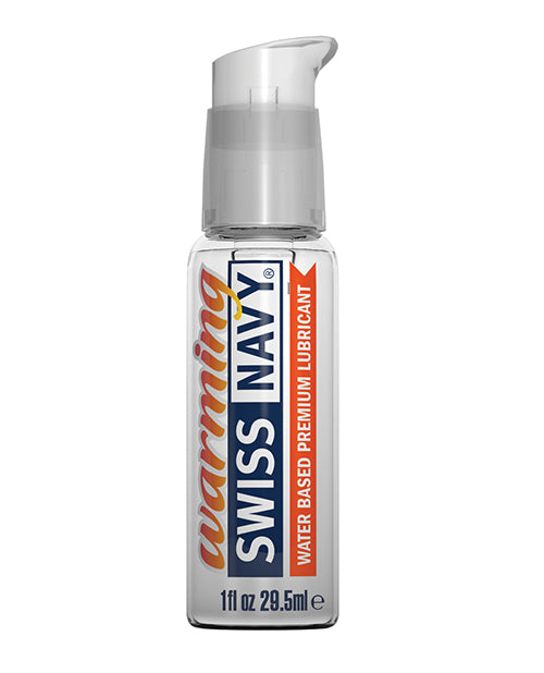 Swiss Navy warming water-based premium lubricant bottle on a white background