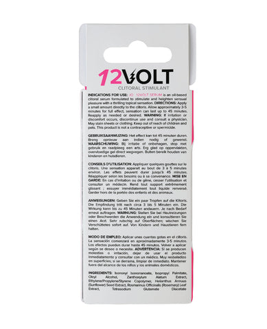 Back of the 12 Volt packaging.