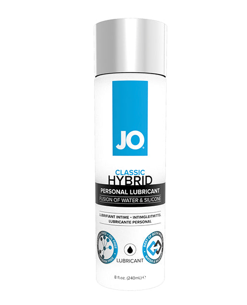 JO hybrid personal lubricant bottle on a white background