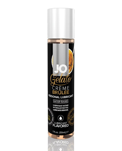 JO Gelato Creme Brulee personal lubricant bottle on a white background
