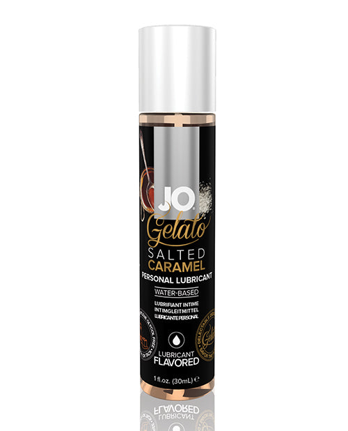 JO Gelato Salted Caramel personal lubricant bottle on a white background