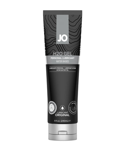 Tube of JO H2O Gel personal lubricant on a white background