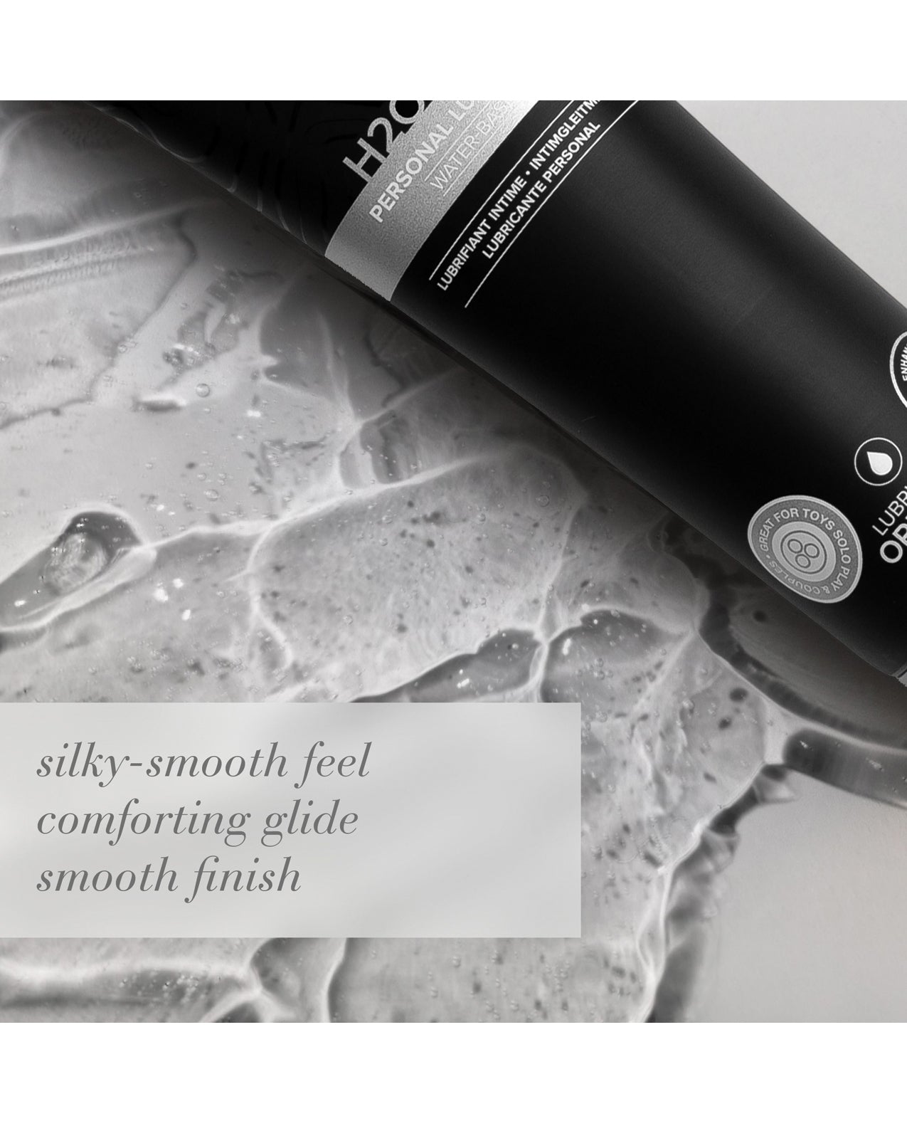 Personal lubricant bottle with product description.