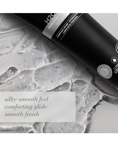 Personal lubricant bottle with product description.